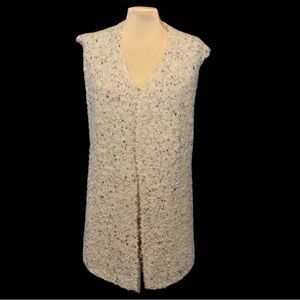 Sundance Acrylic +‎ Alpaca Blend Boucle Knit Sleeveless Shawl Collar Cardigan